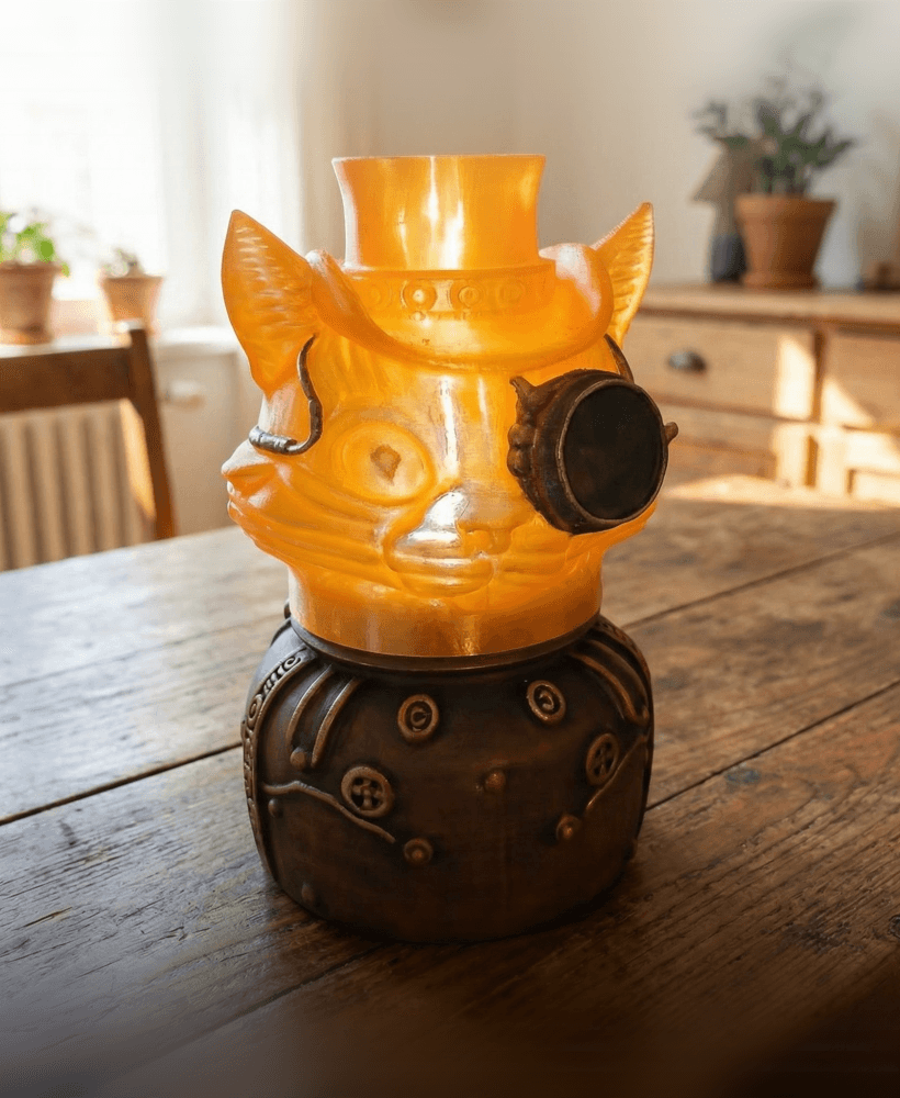 Steampunk Cat Lamp 3d model