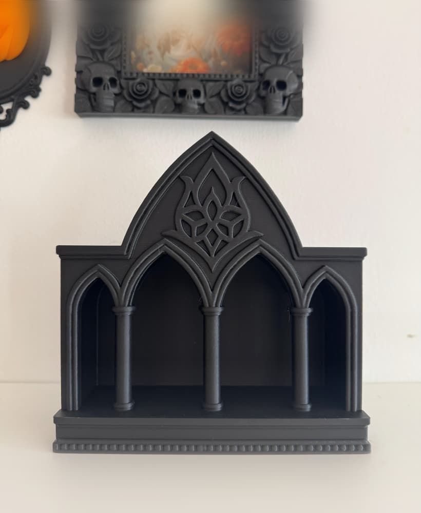 Gothic Cathedral Shelf | 3D Printable Diorama Display (STL + 3MF) 3d model
