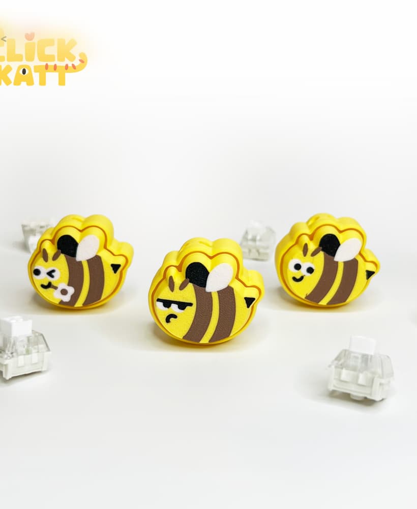 Bee - Clicker Fidget Toy Keychain 3d model