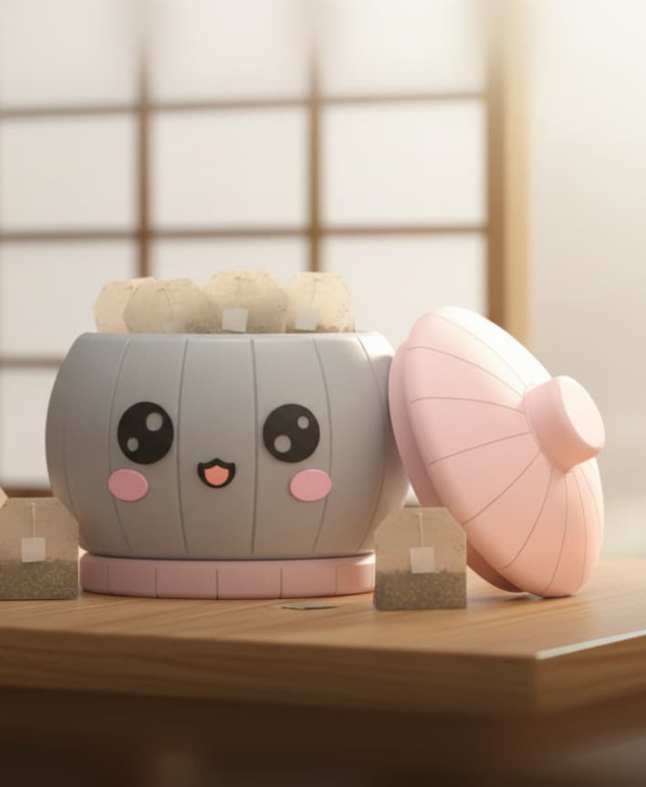 Kawaii Japanese Lantern Tea Bag Holder 3d model