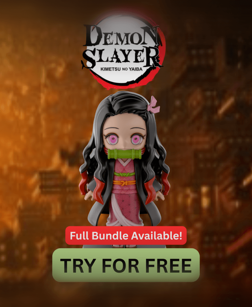 Nezuko Kamado Demon Slayer - Free STL Anime Fun Art | Full 14-Character Bundle on Profile 3d model