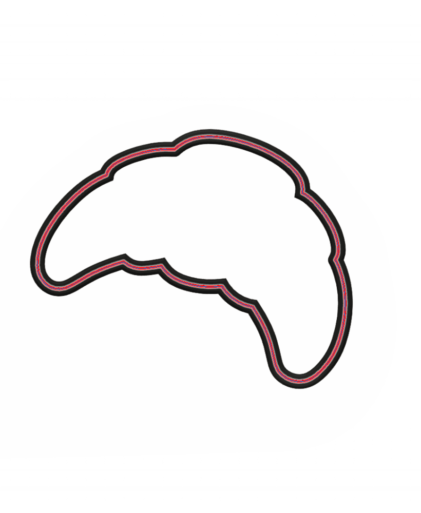 Croissant Cookie Cutter STL File - 4 inches 3d model