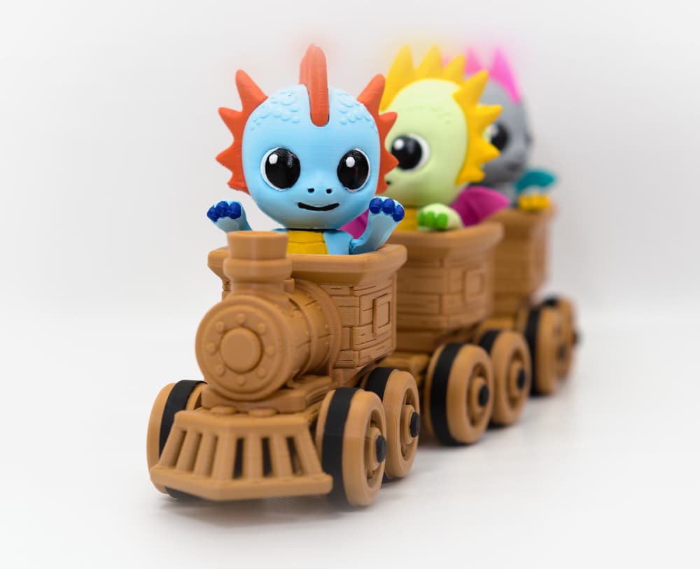 Baby Dragons Train 3d model