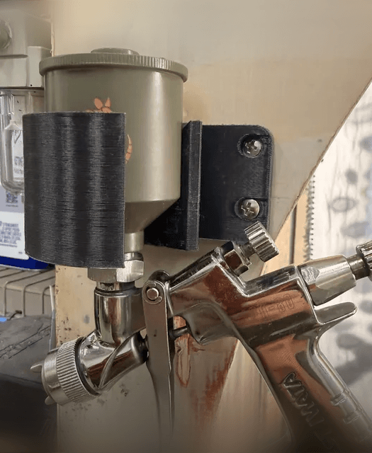 HVLP small touch up gun mount 2" 50mm or smaller paint hopper 3d model