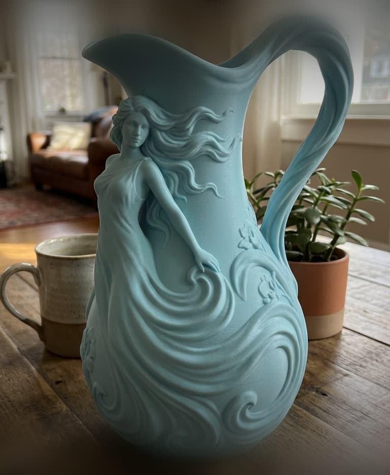 Goddess of the Waves Sculptural Water Pitcher & Vase 3d model