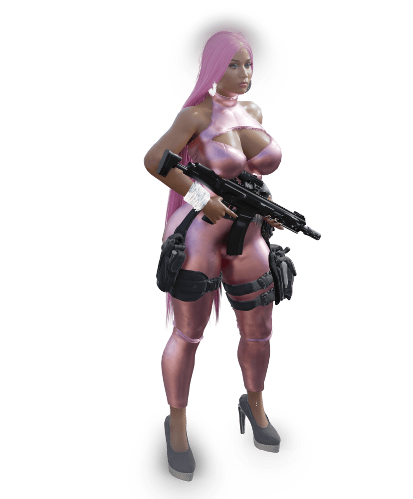 Glamorous Sniper Babe v2 3d model