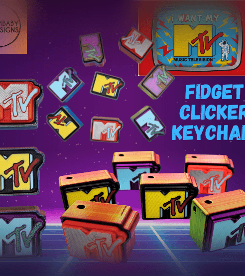 MTV Retro Clicker Fidget Keychain 3d model