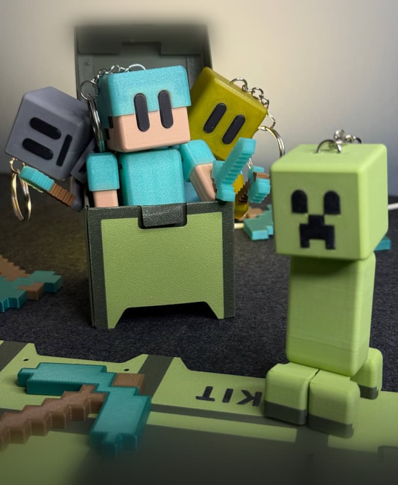 STRING-FLEX - CUSTOMIZABLE CHARACTERS KEYCHAIN - MINECRAFT + GIFT 3d model