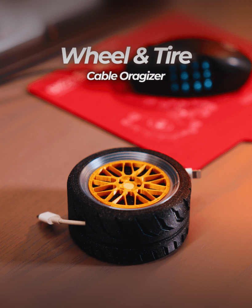 BBS Wheel and Tire Cable Holder - Twist and Coil 3d model