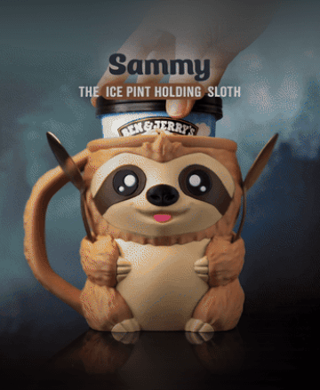 Sammy, the Ice Pint Holding Sloth 3d model