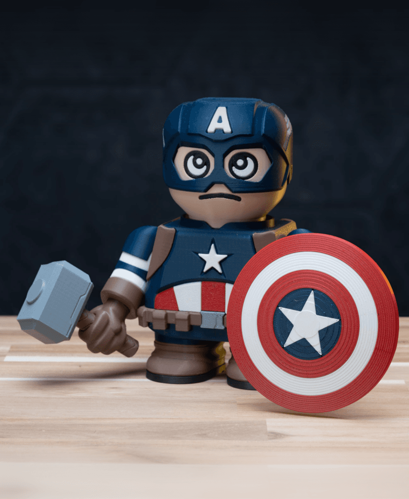 Captain Americhunk - Captain America Marvel Kit | No Supports, No AMS, No Glue 3d model