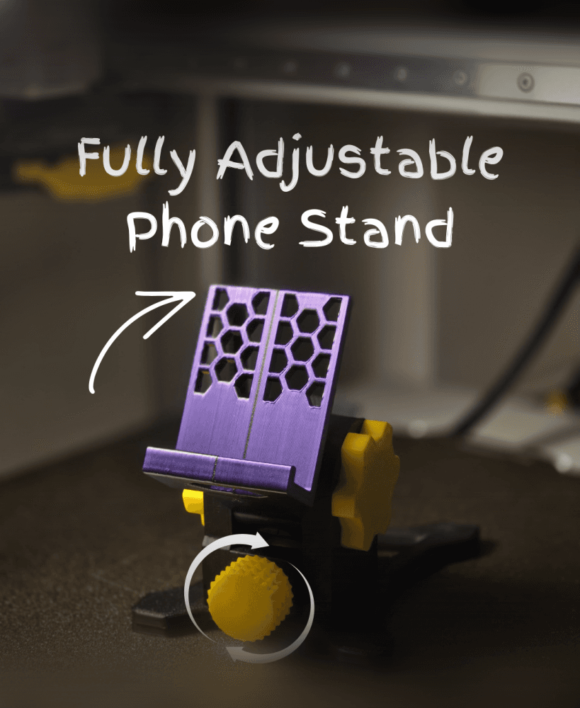 Fully Adjustable 13-Part Phone Stand ā No Supports, Overengineered & Awesome! 3d model