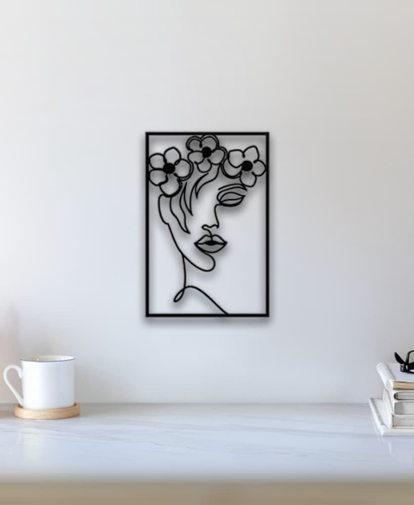 Woman Flower Wall Art 3d model