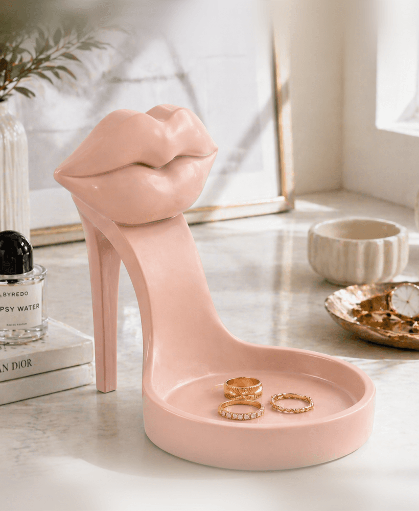 High Heel Lip Jewelry Tray STL – Fashion Ring Dish & Vanity Organizer 3d model