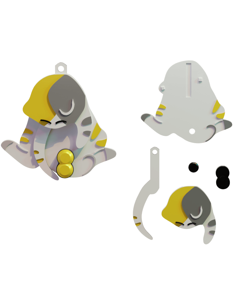 Funny Cat Keychain 3d model