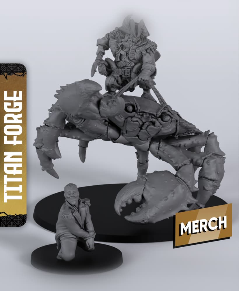 Cpt. Krabor Bonecutter - With Free Dragon Warhammer - 5e DnD Inspired for RPG and Wargamers 3d model