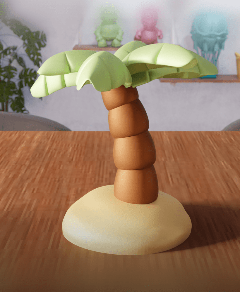 Palm Tree Decor - Tropical Mini Tree Home Accent 3d model