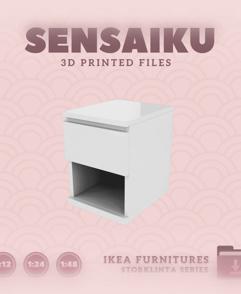 Miniature Replica STORKLINTA Nightstand for Miniature Dollhouse - IKEA - 3D Print Instant Download 3d model
