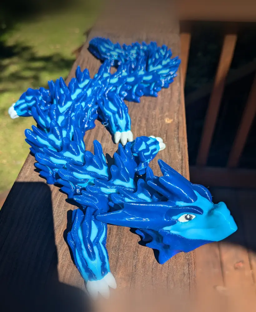 Tsunami Dragon - Articulated Dragon - Bambu Multicolor & STL 3d model