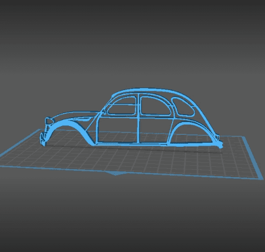 Citroën - 2 CV Wall Art 3d model