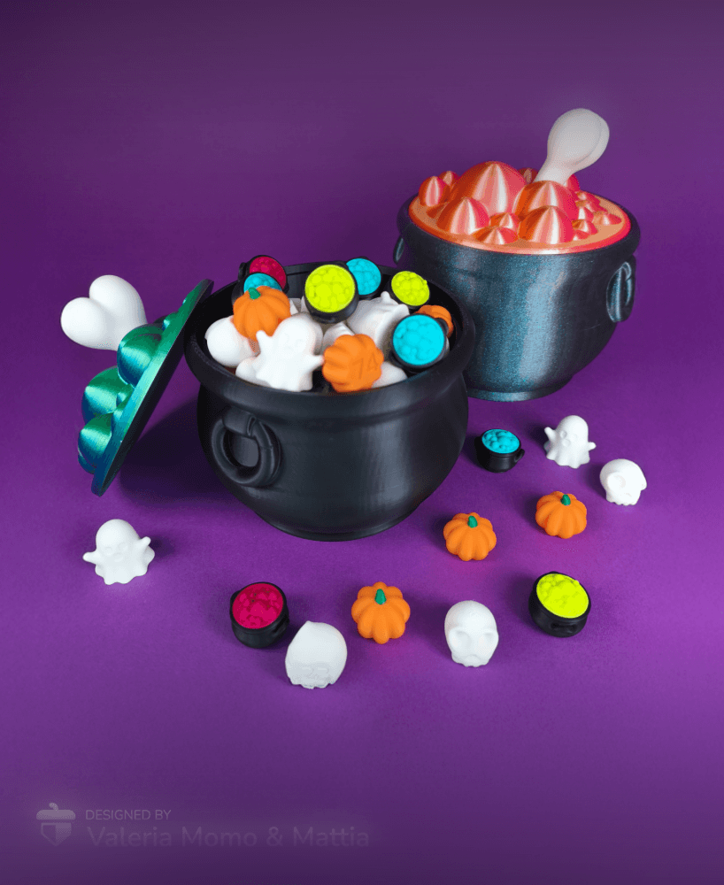 The Halloween Cauldron Container - Print In Parts / No Support Required 3d model