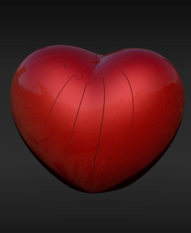Valentine Heart Spiral Twist Fidget 3d model
