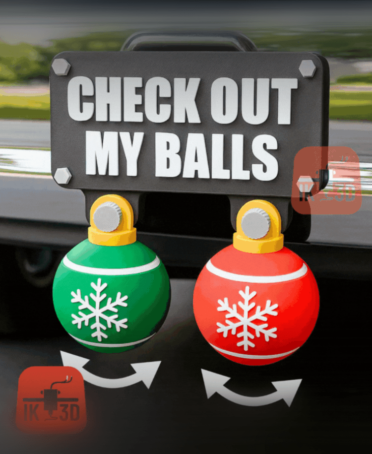 Personalizable Christmas Balls Hitch Cover / Multiparts / Single Color Printer 3d model