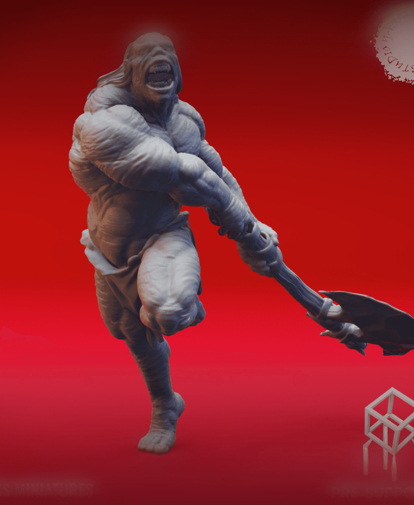 Grimlock - Stone Axe - Tabletop Miniature (Pre-Supported) 3d model