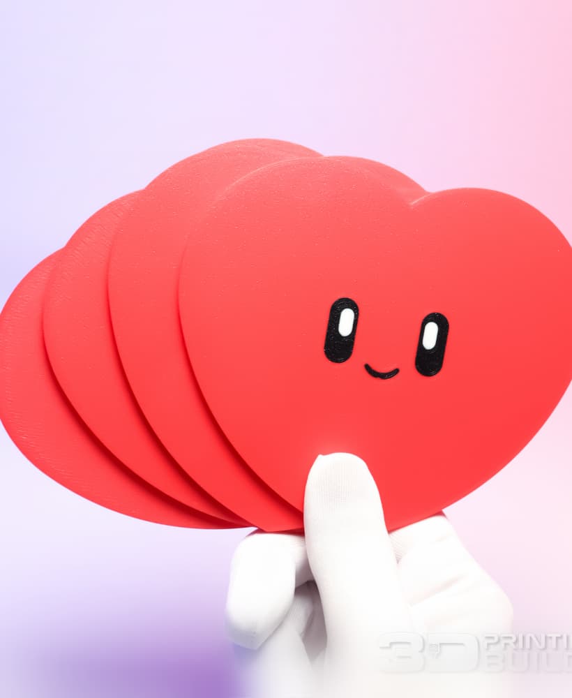 Valentines Coaster Set - Heart Coaster Set 3d model