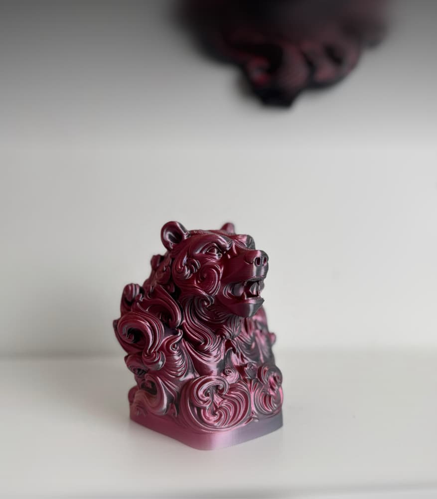 Fantasy Bear Bust STL Ornamental Bear Head Sculpture Fantasy Bust 3d model