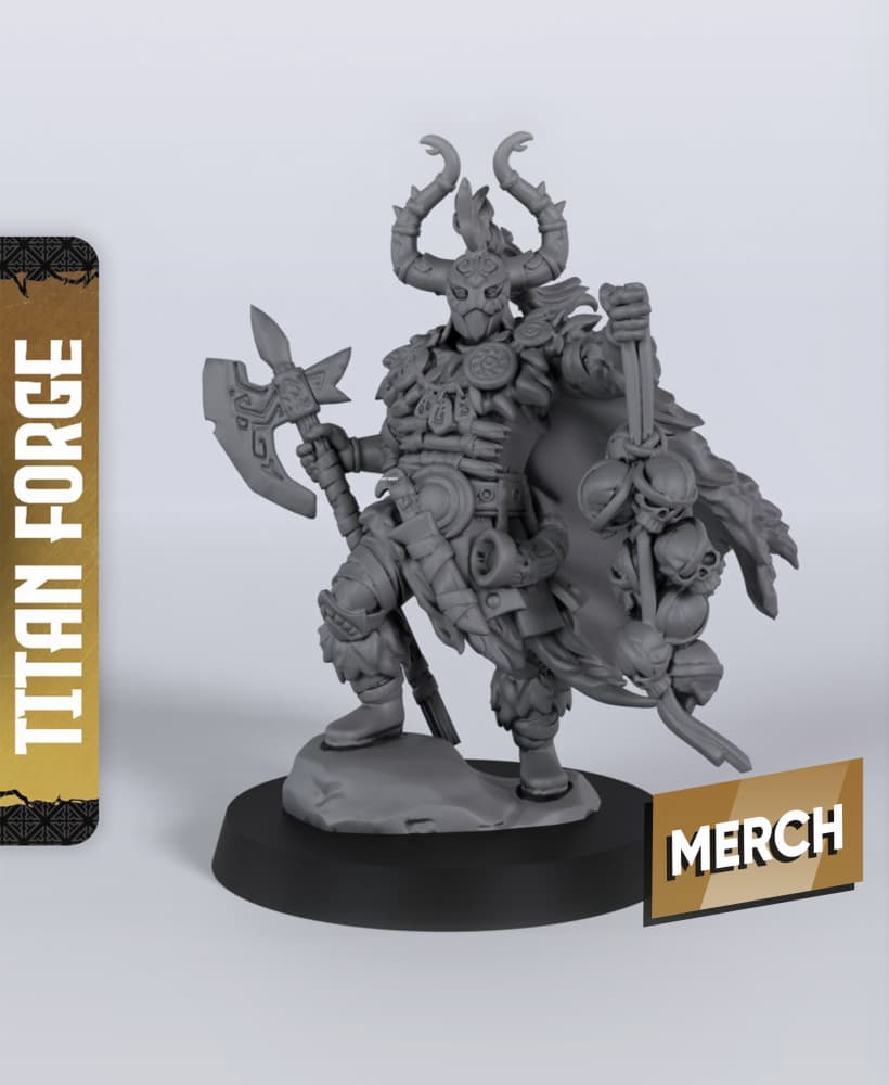 Tahnar Barbarian - With Free Dragon - 5e DnD Inspired for RPG and Wargamers 3d model