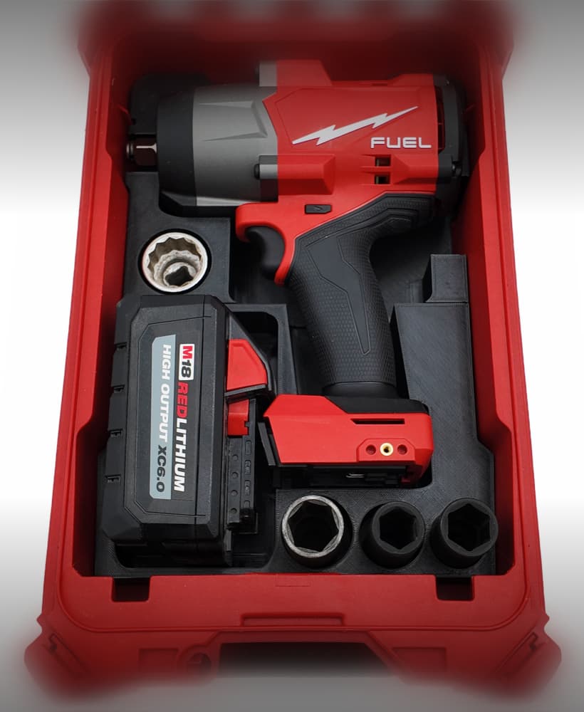M18 Fuel High Torque Impact Wrench Organizer for Milwaukee Compact Packout 3d model