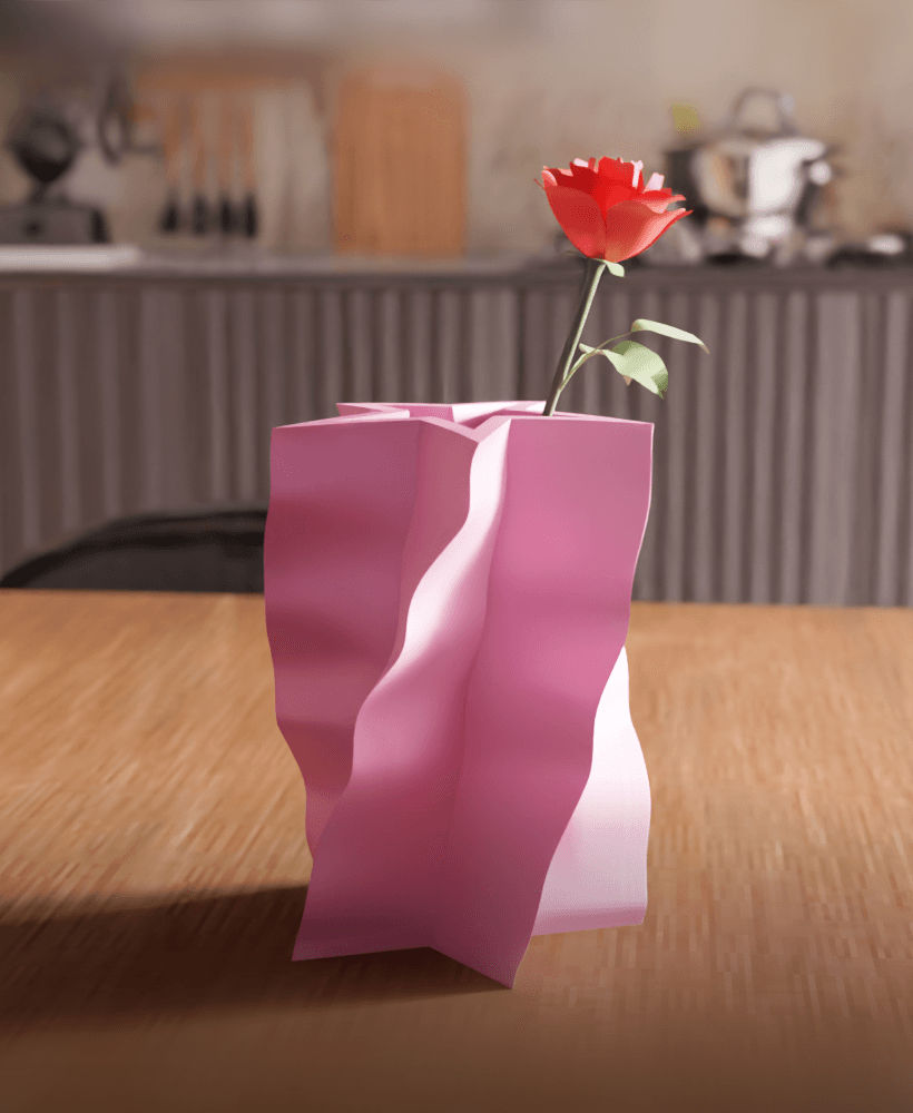 Geometric Star Silhouette Vase 3d model
