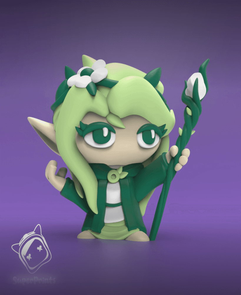 Elf Druid - Easy Multicolor FDM RPG Minis (No supports) 3d model