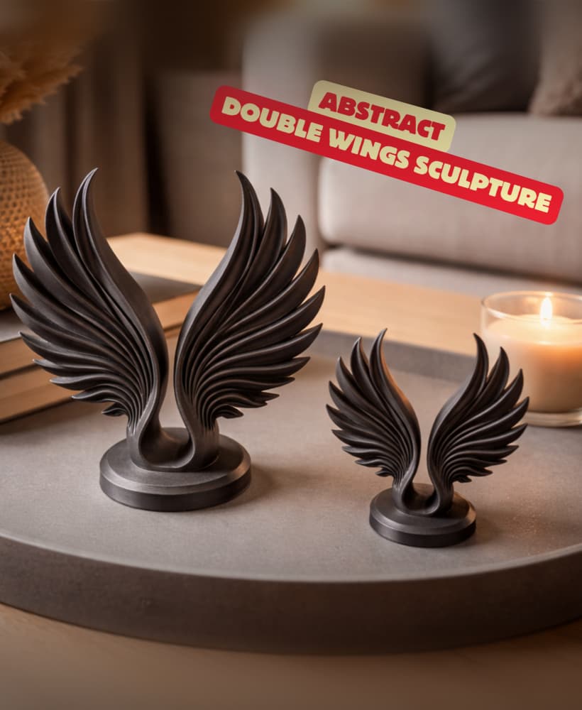 ABSTRACT DOUBLE WINGS SCULPTURE – MODERN HOMEDECOR / GOTHIC / HOMEDECOR / MINIMAL 3d model
