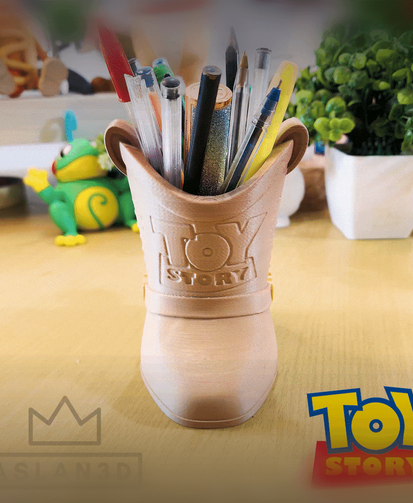 Woody Boot Pencil Holder 3d model