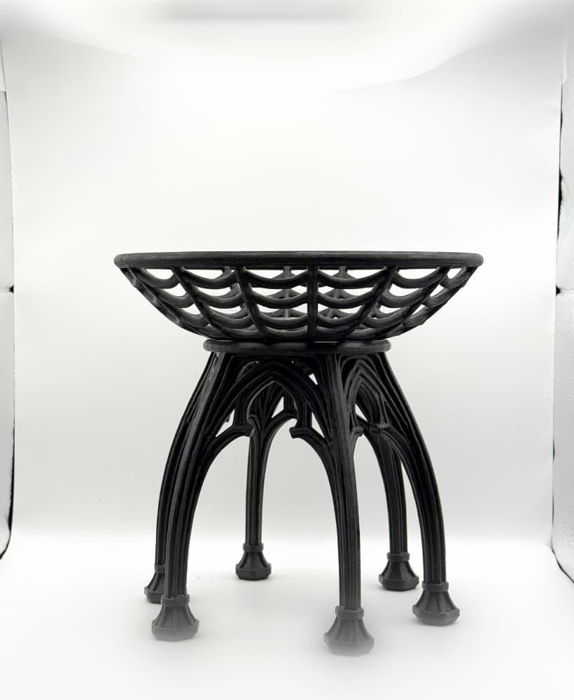 Spiderweb Bowl and Gothic Arch Stand 3d model