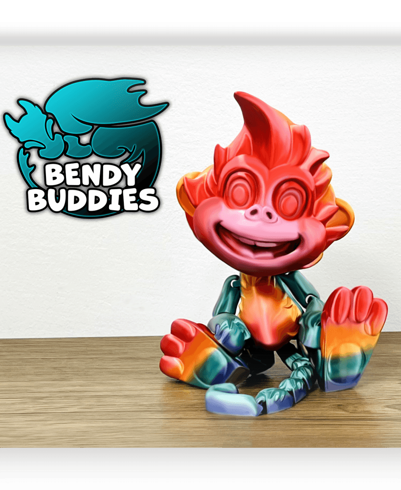 Monkey Puck / Ape Articulated / Print-in-Place Creature / Cute Beast / Fantasy World Beast 3d model
