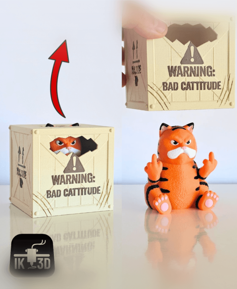 Cat Hidden Middle Finger / 3MF Included 3d model