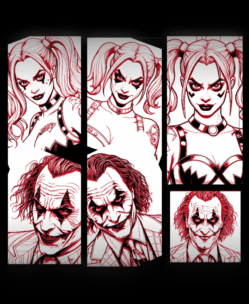 Fan art set of bookmarks - DC Characters Joker and Harley Quinn 3d model