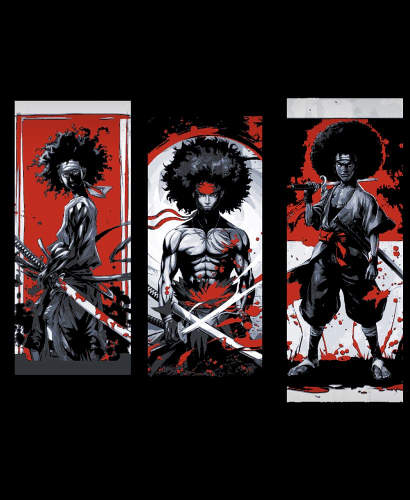 The legend of the afro samurai is celebrated with a Set of bookmarks 3d model