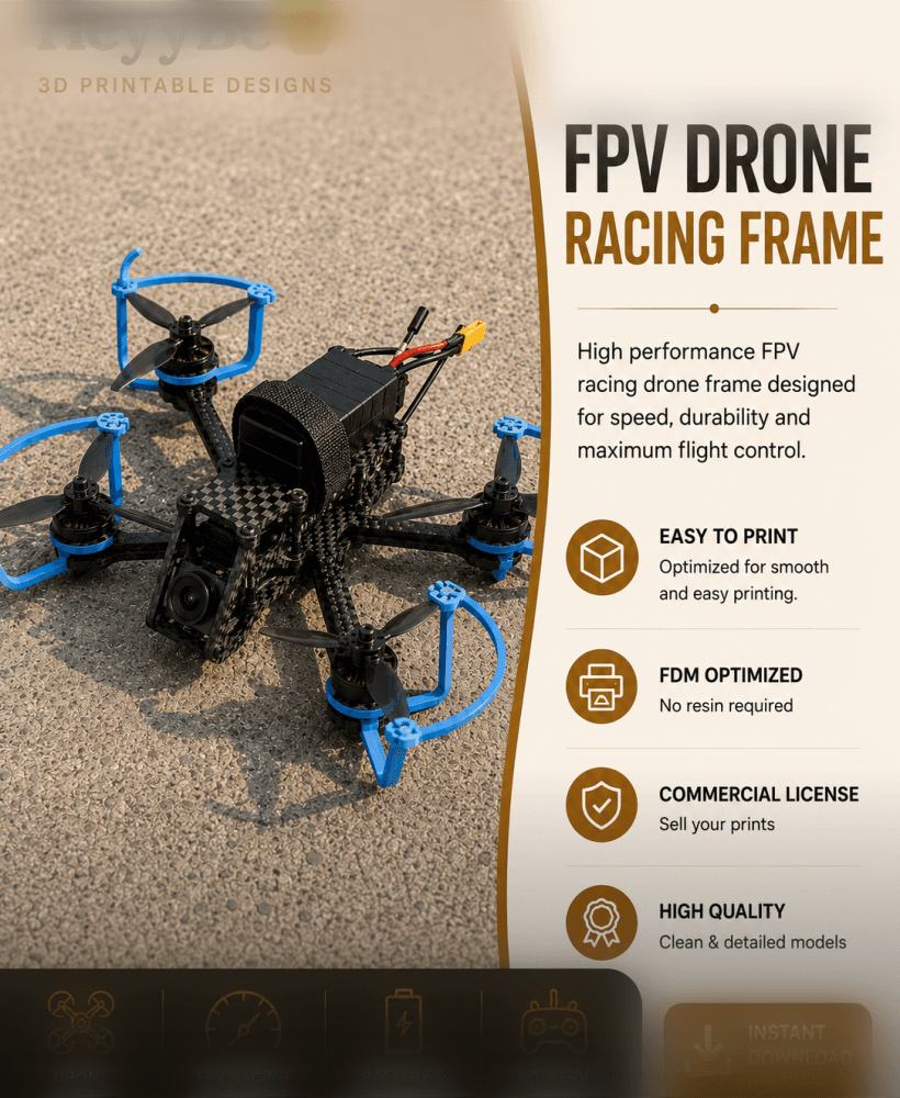 FPV Drone Propeller Guard | Lightweight Motor Mount Protector | 3D Printable STL 3d model