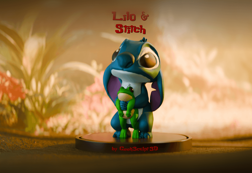 Mischievous & Adorable Stitch Collectible Art 3d model