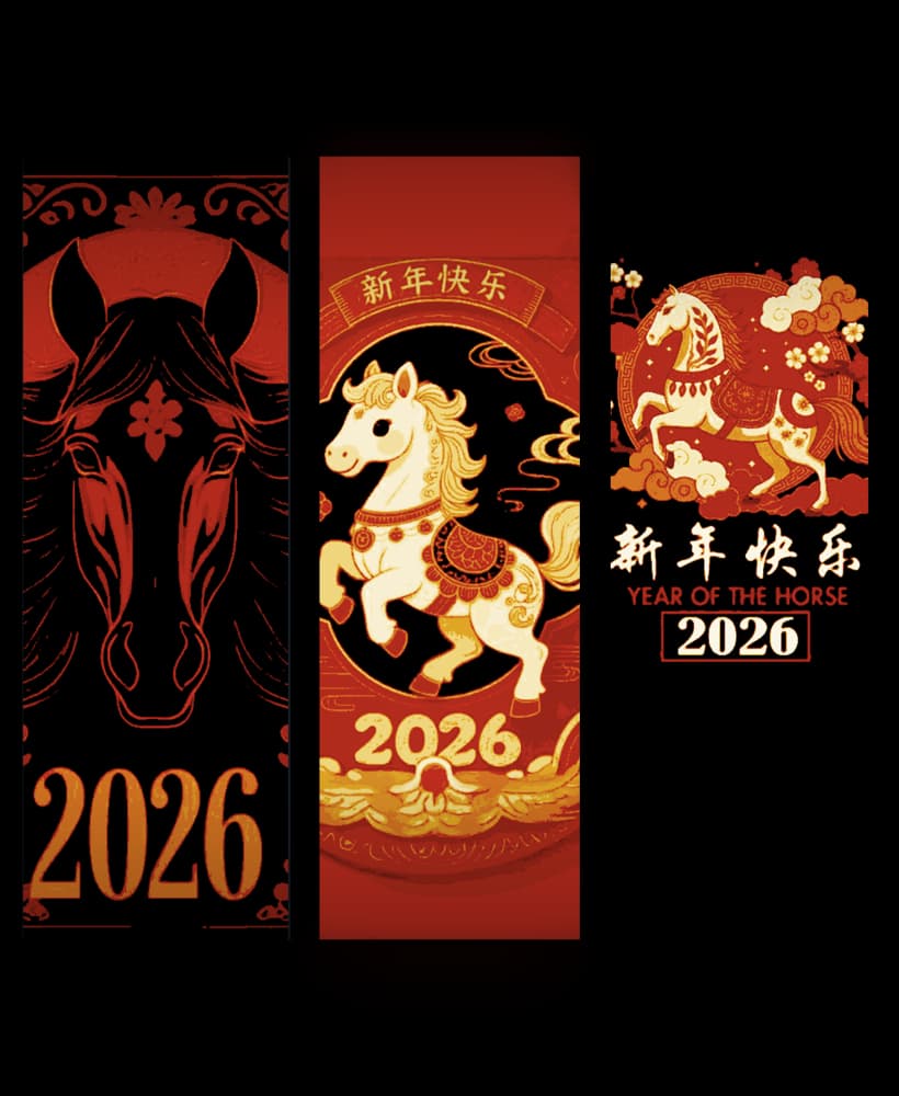 Celebrating the Chinese New Year - the year of the Horse - sert of bookmarks 3d model