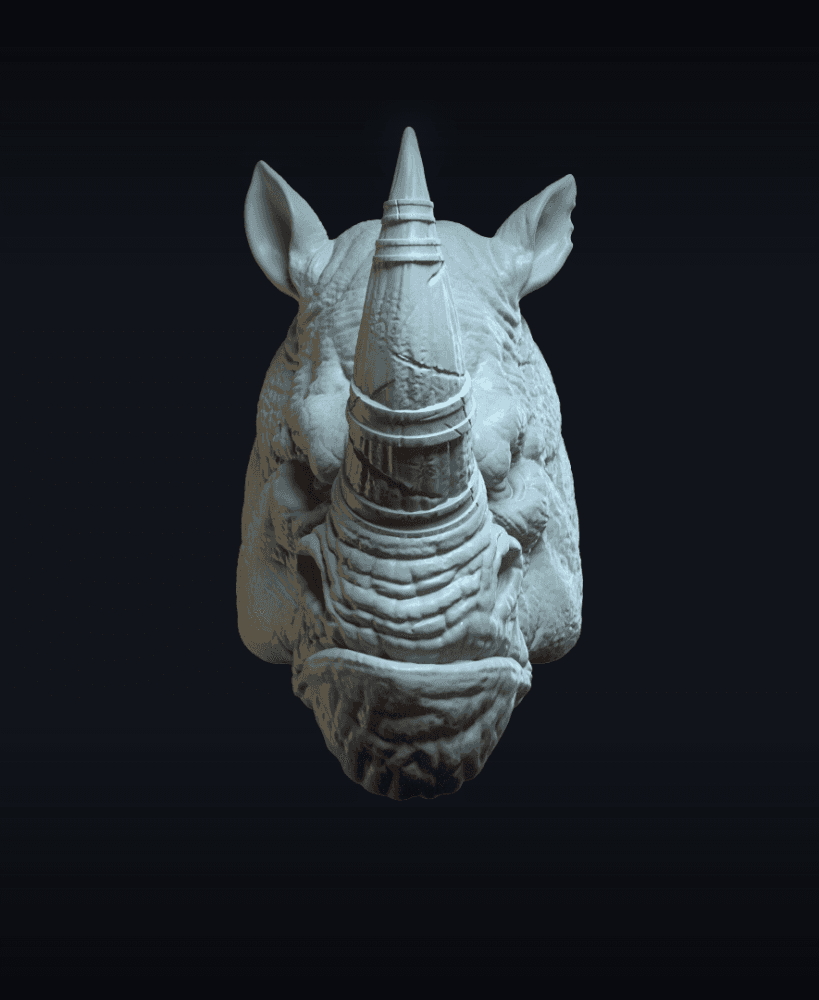 Rhinheart v3 Action Figure Head 3d model
