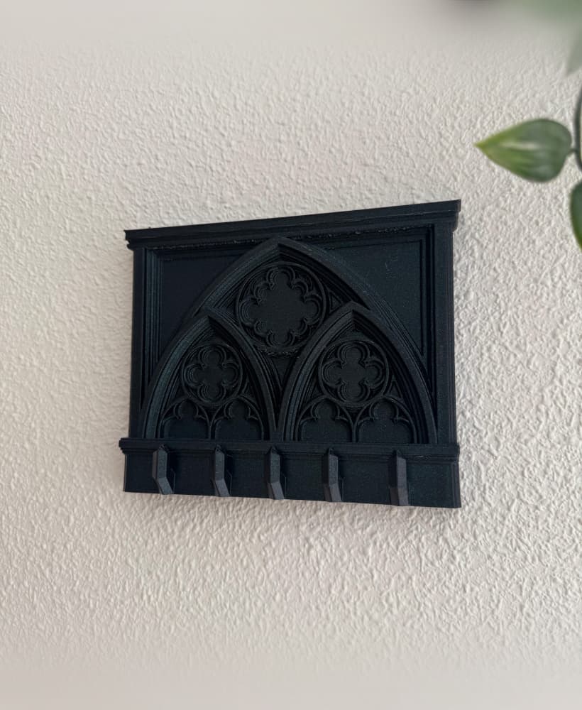 Quatrefoil Key Holder Victorian Gothic Cathedral Wall Decor 3d model