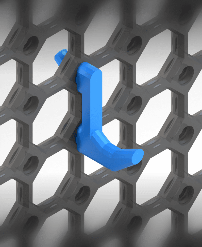 20 mm, Pegboard Click Hook 3d model