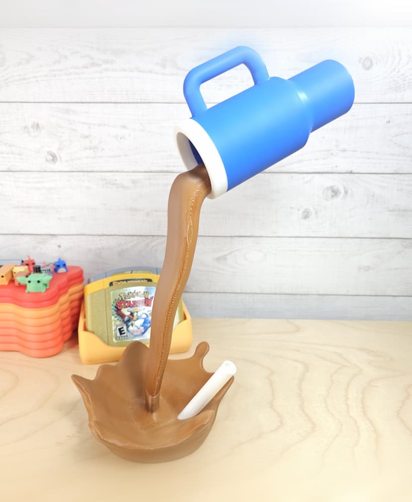 Floating Spilling Trendy Cup - Awesome Decor For Your Desk! 3d model