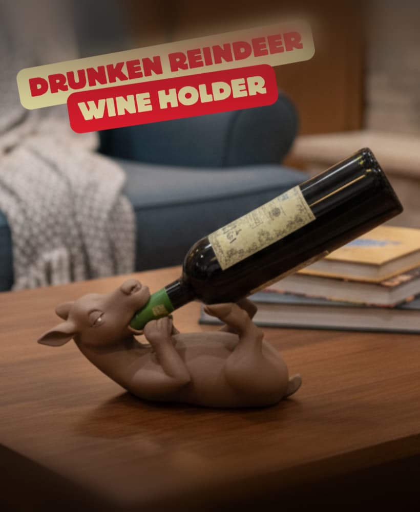 DRUNKEN REINDEER WINEHOLDER / HOLIDAY FUN / CHRISTMAS DECOR / FUNNY DECOR 3d model