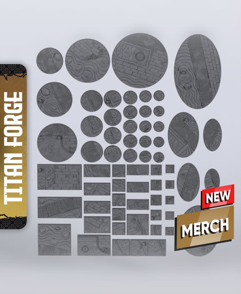 Thunder DE Bases - With Free Dragon Warhammer - 5e DnD Inspired for RPG and Wargamers 3d model